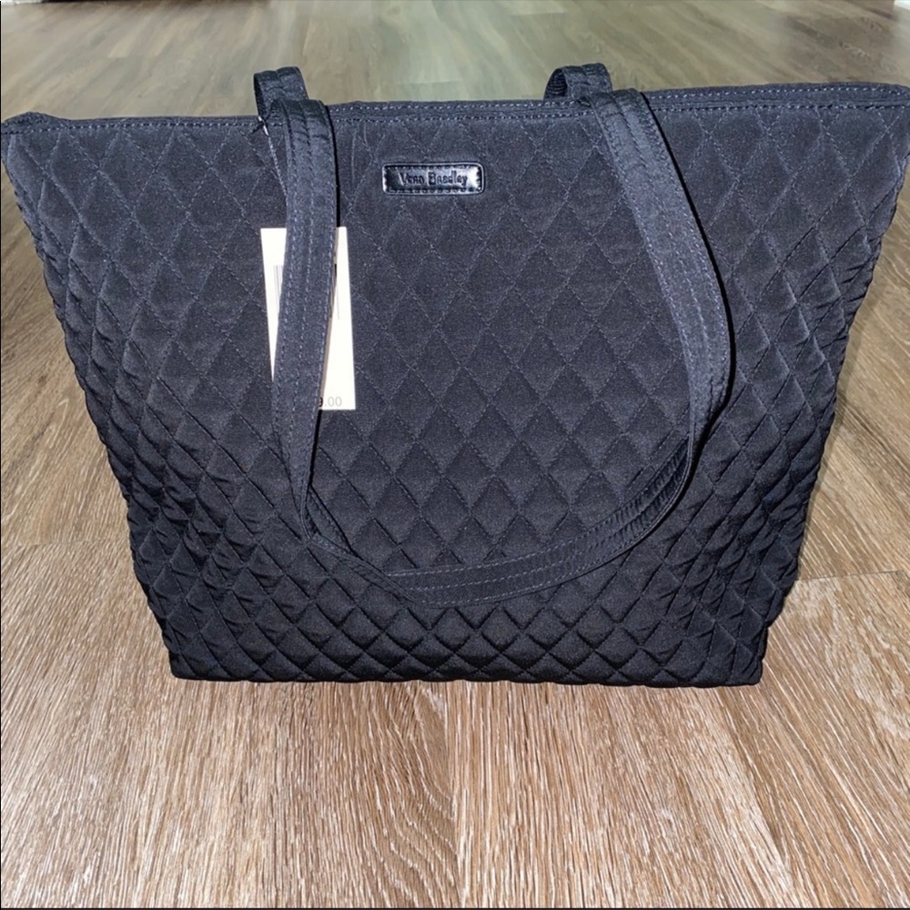 Vera Bradley Black Quilted Essential Tote Bag NWT - Picture 2 of 5